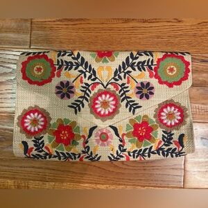Boden Floral Embroidered Clutch